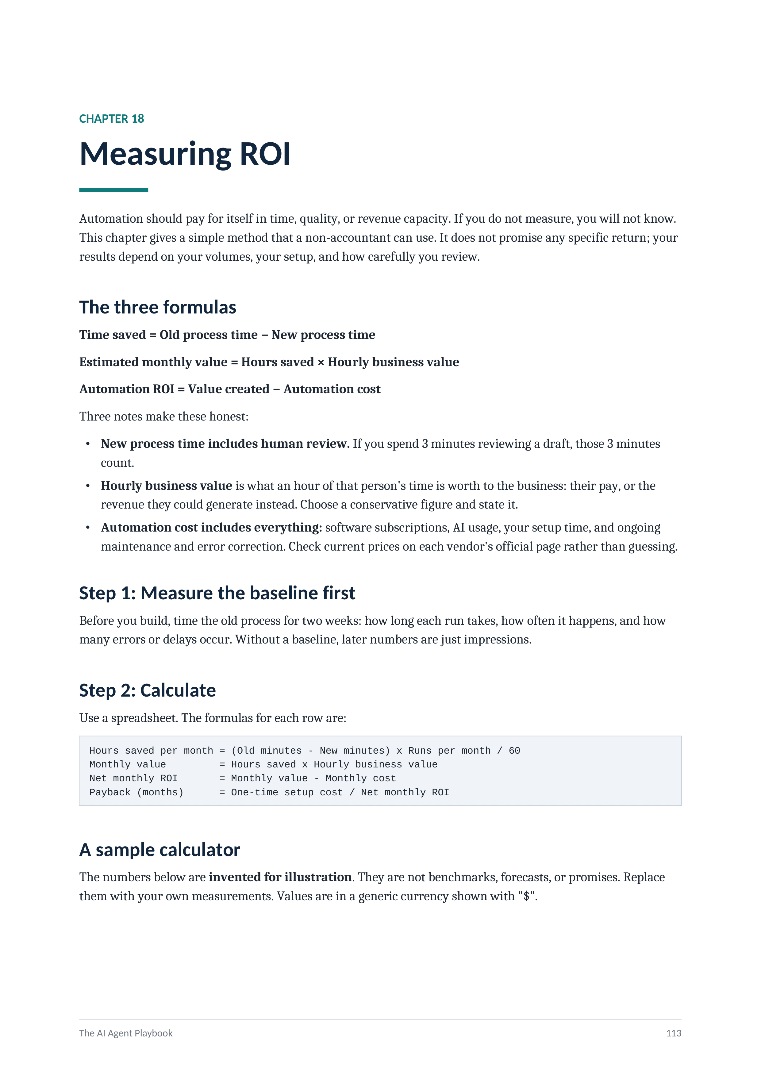 Measuring ROI chapter page